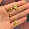Women Gold Plated Pendant Necklace and Drop Earrings Set Teardrop Star Round Flower Heart Gold Jewelry Accessories Gift - Image 7