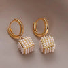 Pearl Stereoscopic Square Pendant Earrings Jewelry For Women‘s Eardrop Party Girl’s Accessories - Image 3