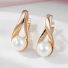 Elegant Grey Pearl Drop Earrings For Women Rose Gold Color Wedding Party Jewelry Accessories - Image 4