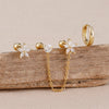Three-Piece Floral Stud Earring Set with Linked Details - Image 14