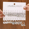 24pairs Set Faux Pearl Decor Twist Design Hoop Earrings For Women For Daily Life Heart - Image 12