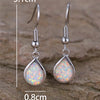 Female White Blue Fire Opal Stone Classic Silver Color Water Drop Earrings Cute Dangle Boho Jewelry For Women - Image 6