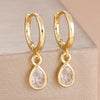 2PCS Vintage Stainless Steel Gold Plated Zircon Dangle Earrings For Women Small Water Drop Earrings Punk Unisex Rock Jewelry - Image 2