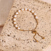 Gold Color Beads Freshwater Pearls Mixed Adjustable Stainless Steel Chain Bracelet Bangles For Women Elegant Jewelry - Image 6