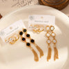 316L Stainless Steel 6 Pieces Imitation Pearls Flower Heart Star Tassels Earrings For Women French Jewelry - Image 4