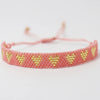 Adjustable Multicolor Heart Bead Bracelet with Woven Pattern - Image 36