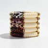 Acrylic Bamboo Curved Tube Couple Bracelets for Women Men Leopard Resin Chunky Elbow Beads Elastic Bangle Stack Jewelry Gift - Image 1