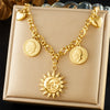 316L Stainless Steel Golden Starfish Moon Sun Shaped Pendant Necklace For Women Romantic Neck Chain Holiday Gift - Image 10