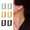 Geometric Stainless Steel Square Triangle Hoop Earrings Men Women Stainless Steel Punk Hiphop Piercing Jewelry - Image 1