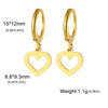 Stainless Steel Gold Color Pendant Hoop Earrings Heart Hexagon Snake Cross Butterfly Flower Bird Jewelry Gift - Image 30