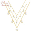 Silver Star Pendant Necklace For Women Gold Triangular Geometry Flower Inlaid Zircon Layered Jewelry - Image 1