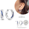 Silver Women Hoop Earrings Gifts For Girl U Rhombic Shape Geometric Lines Zircon Earring - Image 31