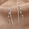 Korean Long Crystal Tassel Clip on Earrings For Women Jewelry Zircon Women's Earrings - Image 4