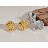 316l Stainless Steel Irregular Flower Stud Earrings Metal Creative Modern Jewelry Women Gift - Image 5