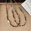 Light Colorful Stone Cubes Beads Strand Beaded Necklace for Women Gold Plated Copper Chain Chokers - Image 6