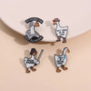 Cartoon Cute Goose Enamel Pin Silly Goose On The Loose To Honk Or Not To Honk Brooch Backpack Lapel Badge Jewelry Gift - Image 4