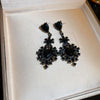 Inlaid Rhinestones Heart Pendant Earrings for Women Black Color Dangle Earring Cool Punk Party Jewelry Gift K1 - Image 4