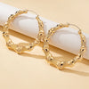 Exaggerated Round Circle Bamboo Hoop Earrings For Women Vintage Chunky Versatile Dangle Drop Earrings Party Wedding Jewelry - Image 4
