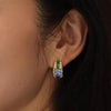 Women Hoop Earrings Gold Color Inlaid Bright Blue/Green CZ Wedding Party Elegant Accessories Jewelry Gift - Image 3