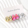 3 Pairs Resin Drop Earrings Summer Pink Laser Beanie Earrings Set for Women Jewelry Gift - Image 3