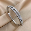 Greatera Zipper Cubic Zircon Filled Sparkly Buckle Bracelet Ring For Men Personality Design Stainless Steel Women's Jewelry - Image 13