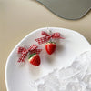 Korean Sweet Cute Strawberry Ribbon Bowknot Drop Earrings for Women Cute Fruit Cake Cup Dangle Earring Lovely Jewelry Gift - Image 3