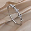 Greatera Colorful Rhinestone Ring Buckle Cut Pattern Bamboo Joint Bracelet Classic Creative Stainless Steel Colorfast Bangles - Image 11