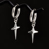 Punk Witch Ear Piercing Round Hoop Pins Cat Star Dangle Earring Stainless Steel Cross Earrings For Women Men Accessories Jewelry - Image 3