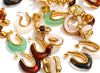 Multicolor Resin Hoop Earrings with Round and Square Shapes - Image 20