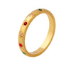 Stainless Steel Rainbow Color Cubic Zircon Stone Finger Rings for Women Gold Plated Stacker Ring Jewelry Gift - Image 8