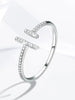 Silver Simple Shiny Parallel Length Adjustable Zircon Ring For Women Engagement Jewelry - Image 4