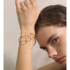 Minimalist Stainless Steel Double Layer Hollow Cuff Bracelet Bangle Pvd Plated Geometric Wrist Jewelry - Image 3