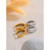 316L Stainless Steel Geometric U-Shape Hoop Earrings Gold Pvd Plated Daily Classy Jewelry Accessory - Image 6