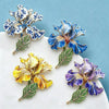 Charming Iris Flower Brooches For Women Unisex 4-color Enamel Rhinestone Elegant Floral Plants Party Office Brooch Pin - Image 5