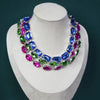 Color Shiny Glass Crystal Inlaid Short Necklace Ladies Party Simple Ball Charms Crystal Lock Bone Chain Jewelry - Image 2