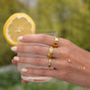 Ripple Edged Octagonal Cubic Zircon Pattern Stainless Steel Women's Rings Daily Jewelry Accessories - Image 5