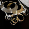4 Pcs Metal Gold Color Geometric Multi-layer Necklaces for Women Heavy Industry Bangles Round Earrings Jewelry Set B - Image 1