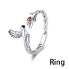 Silver Cube Zirconia Snake Ring Women Open Adjustable CZ Finger Ring Party Jewelry Necklace Clover Charm Love - Image 24