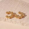 Non-Piercing C-Shaped Clip Earrings with Rounded Bead Accents - Image 18