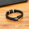 Xqni Leather Bracelet Men Classic Stainless Steel Beaded Leather Braided Rope Bangle For Charm Men Jewelry Birthday Gift - Image 5