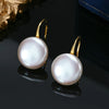 Baroque Button Freshwater Pearl Ear Spoon Style Earrings Silver Classic Elegant Gifts for Women - Image 1