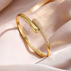 Yupsk Niche Design Micro-intact Zircon Water Drop Open Bracelet for Women Gold Plated Wedding Party Jewelry - Image 1