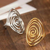 Stainless Steel Geometric Spiral Line Open Rings for Women Men Vintage Metal Adjustable Finger Rings Couple Jewelry Gifts - Image 3
