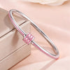 Buling Pink Crystal Zirconia Stainless Steel Bracelet for Women Versatile Stackable Jewelry Bangle Gift - Image 12