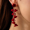 Elegant Shiny Rhinestone Dangle Earrings Tassel Pearl Korean Style Earrings Bow Red Rose Bow Stud Earrings Wedding Accessories - Image 9