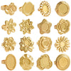1/5pcs Gold Plated Cabochon Ring Round Oval Blank Tray Base Stainless Steel Rings For Women Men Handmade Enamel Accessories - Image 3
