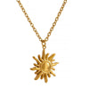 Stainless Steel Golden Casting Sun Pendant Necklace Simple Metal Texture Jewelry for Woman - Image 7