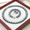 Jewelry for Women 12mm Black Imitation Pearls Necklace Bracelet Earring Set Girl Christmas Wedding Gift Design Manufacturing - Image 2