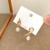 Delicate Irregular Freshwater Pearl Earring For Women Gold Color Metal Hanging Drop Earrings Statement French Jewelry - Image 20