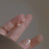 Tiny Minimalist Silver Plated Korean Mini Small Flower Stud Earrings for Women Teens Temperament Daily Wear Ear Piercing Jewelry - Image 7